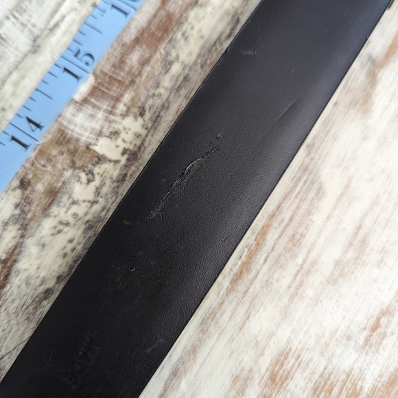 Chico's Adjustable Black Leather Belt With Silver Tone Hardware M/L - Picture 12 of 13